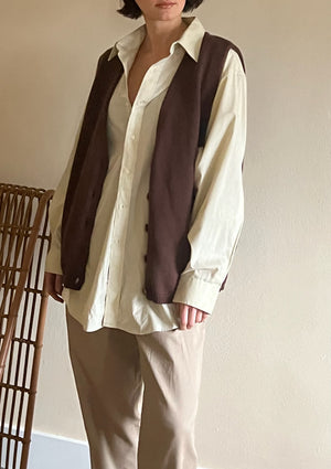 Na Nin Wilson Pima Cotton Vest / Available in Ivory, Cocoa, Smoke