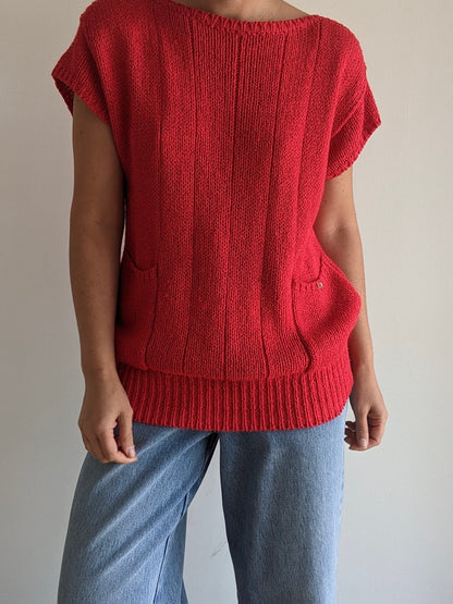 Vintage Cherry Knitted Silk Top