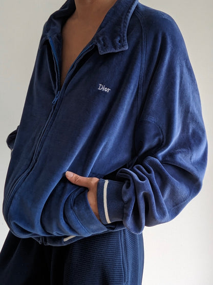Vintage Christian Dior Ocean Velour Track Jacket