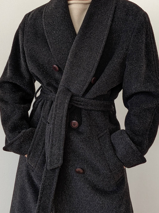 Incredible Vintage Ash Alpaca & Mohair Robe Coat