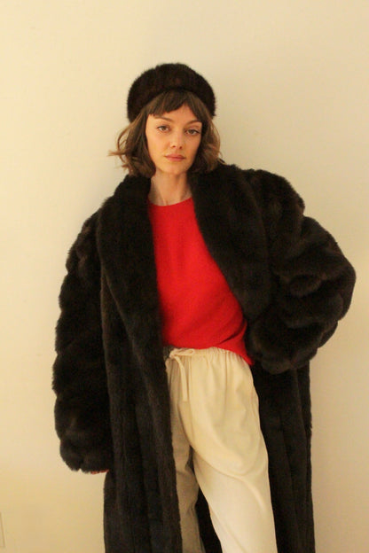 Amazing Vintage Espresso Fur Pillbox Hat