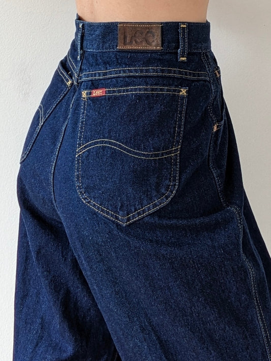 Vintage Lee Dark Wash Pleated Denim