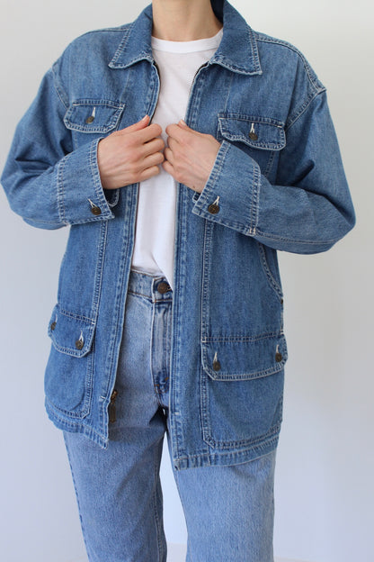 Vintage Denim 6-Pocket Chore Coat