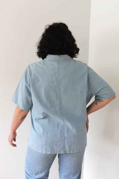 Vintage Chambray Snap Button Shirt