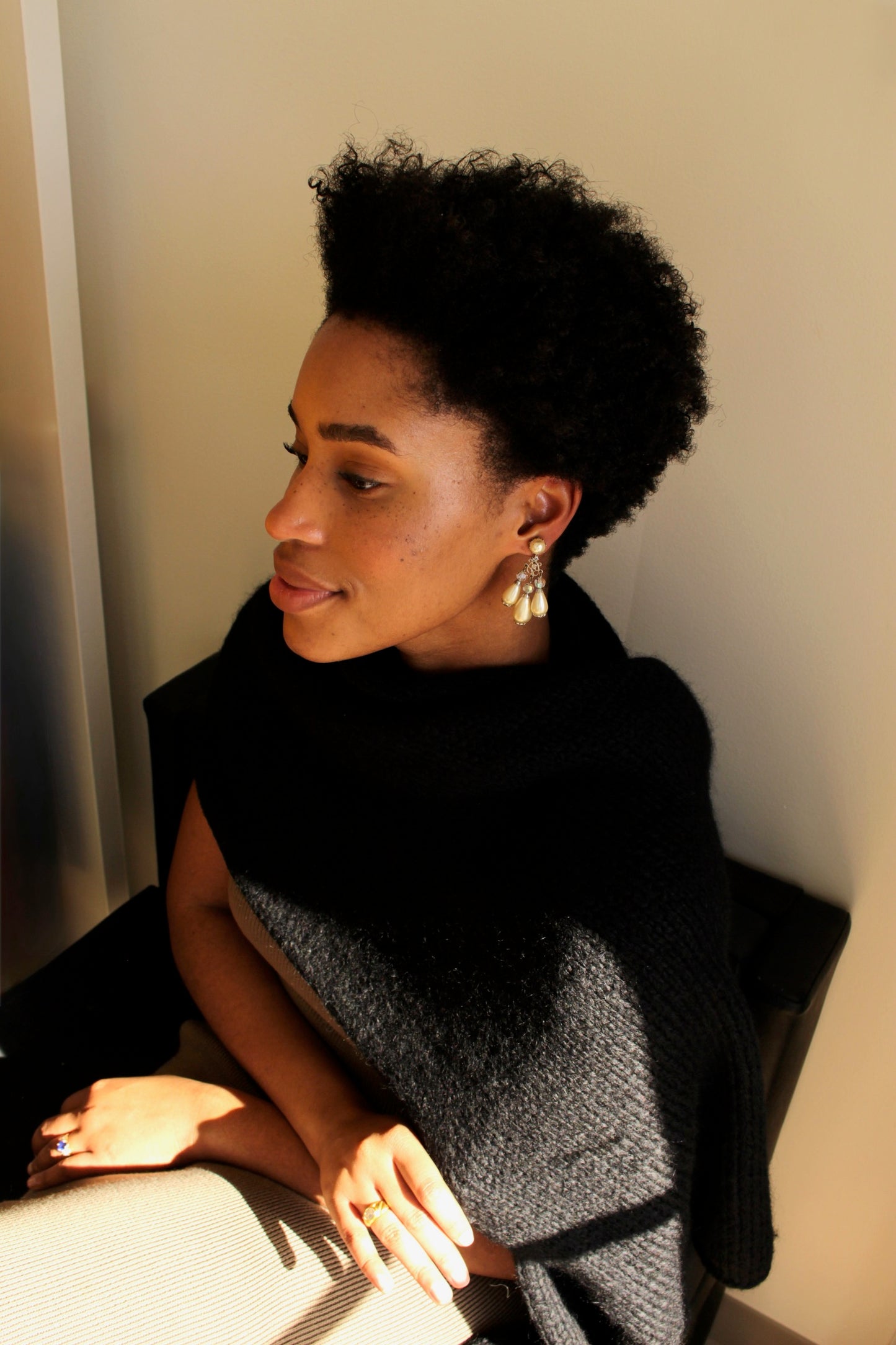 Elegant Vintage Glass Bead & Dangled Faux Pearl Earrings