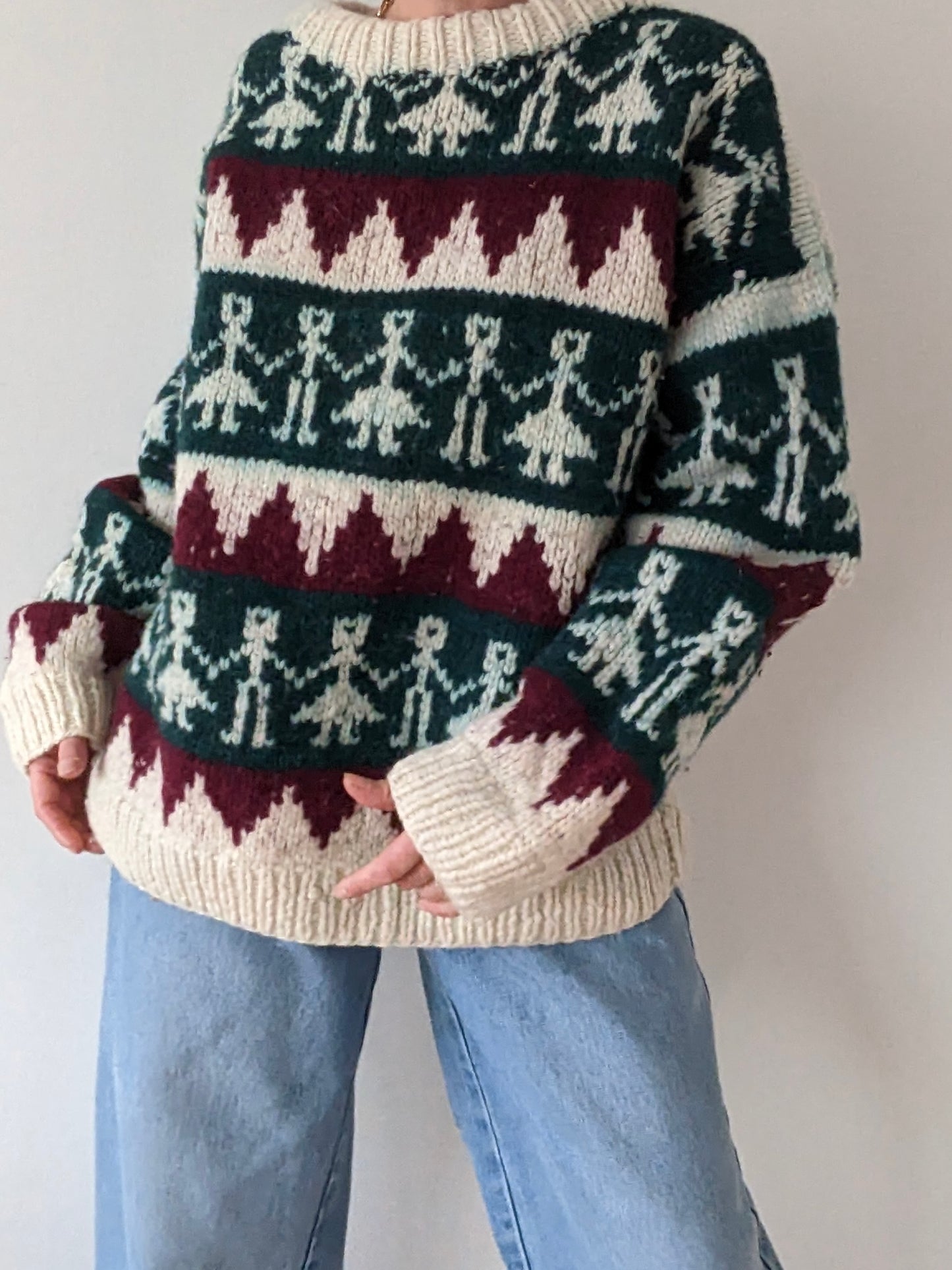 Vintage Hand Made Cowichan Wool Sweater