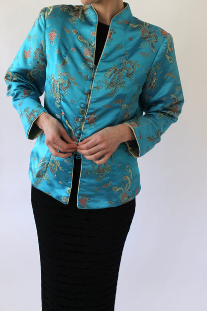 Stunning Turquoise Brocade Jacket