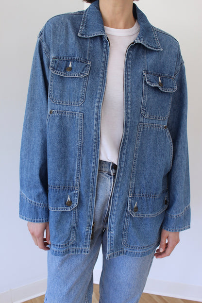 Vintage Denim 6-Pocket Chore Coat