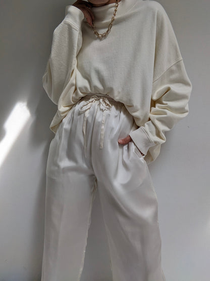 Vintage Pearl Silk Leisure Pants