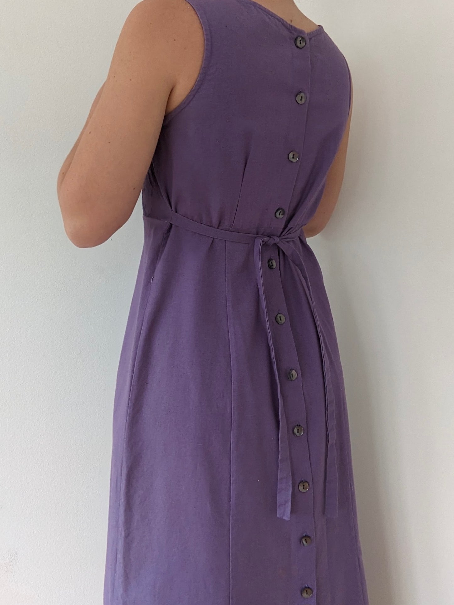 Vintage Embroidered Lavender Market Dress
