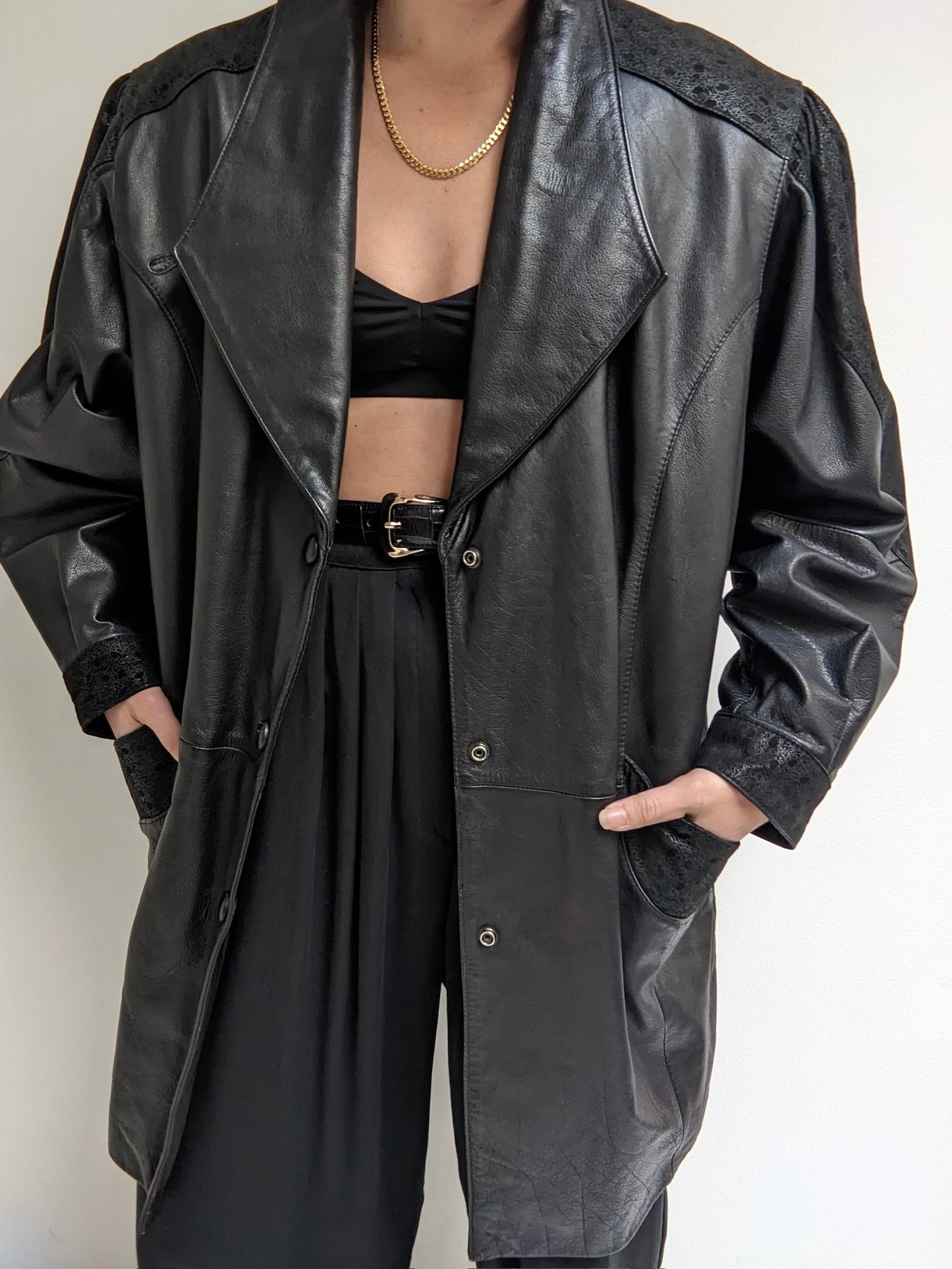 Vintage Ink Leather Coat