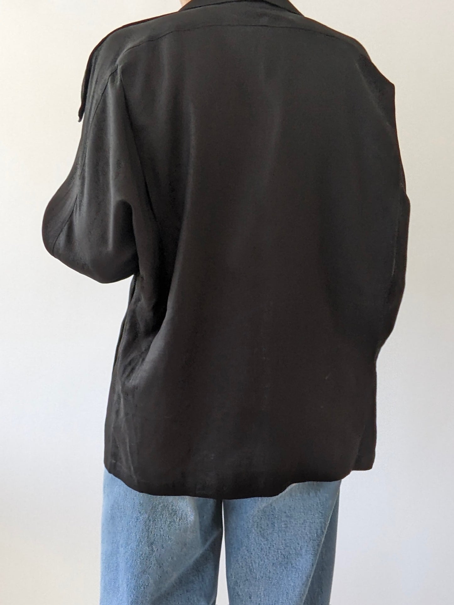 Vintage Onyx Linen Dolman Jacket