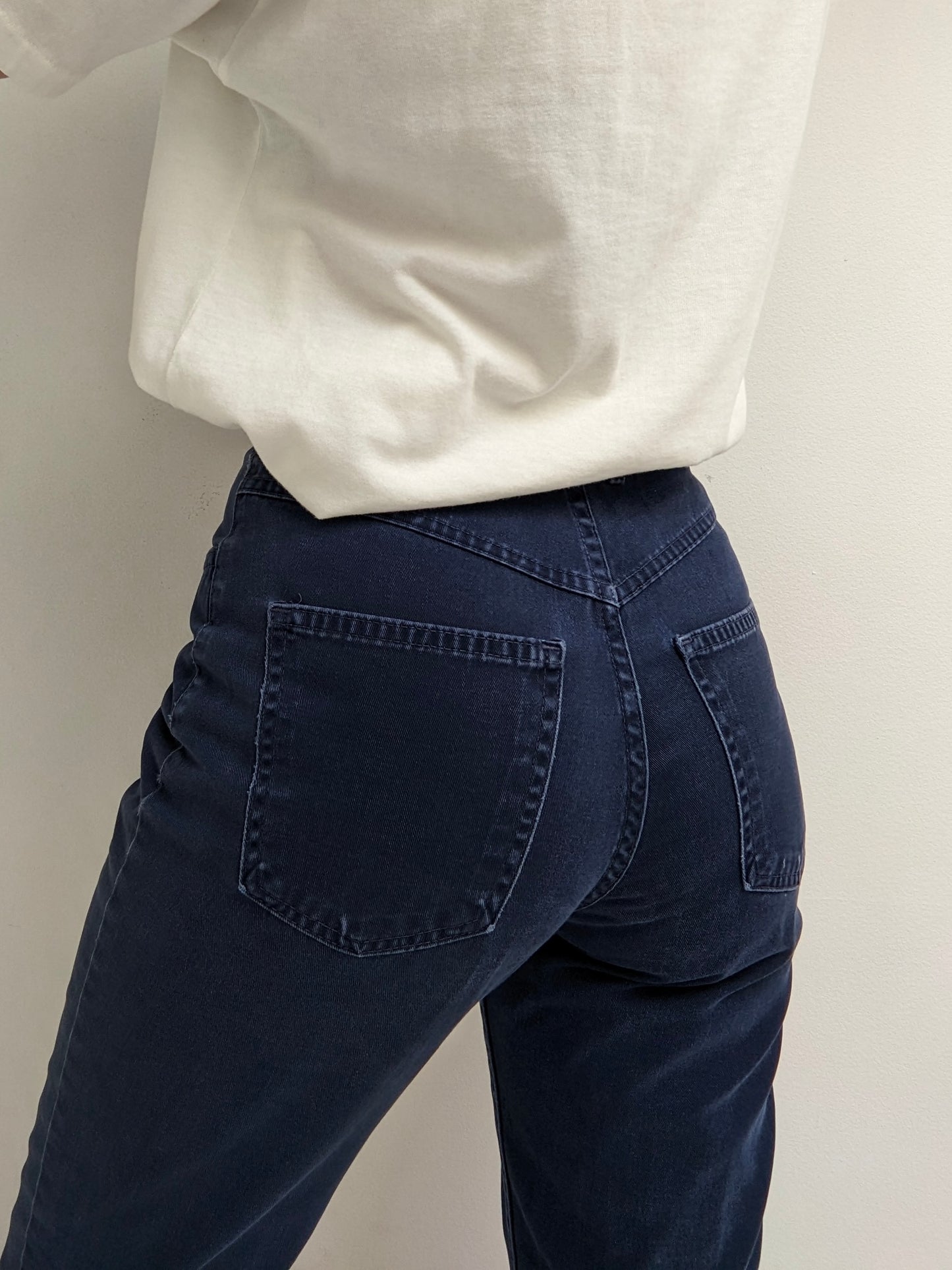 90s Petite Faded Navy Twilled Pants