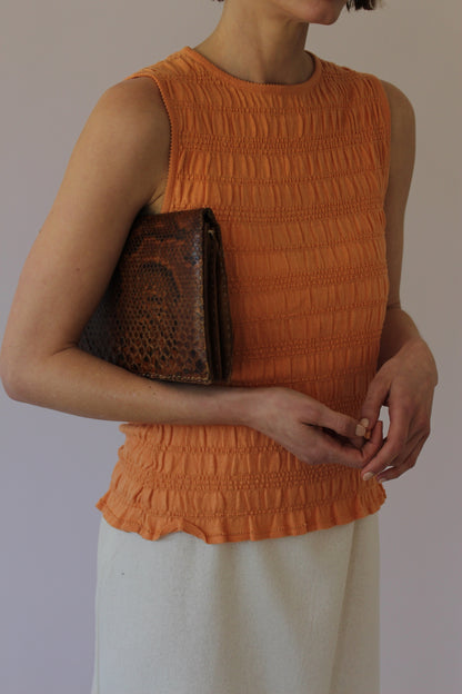 Incredible Vintage Genuine Snakeskin Clutch Bag
