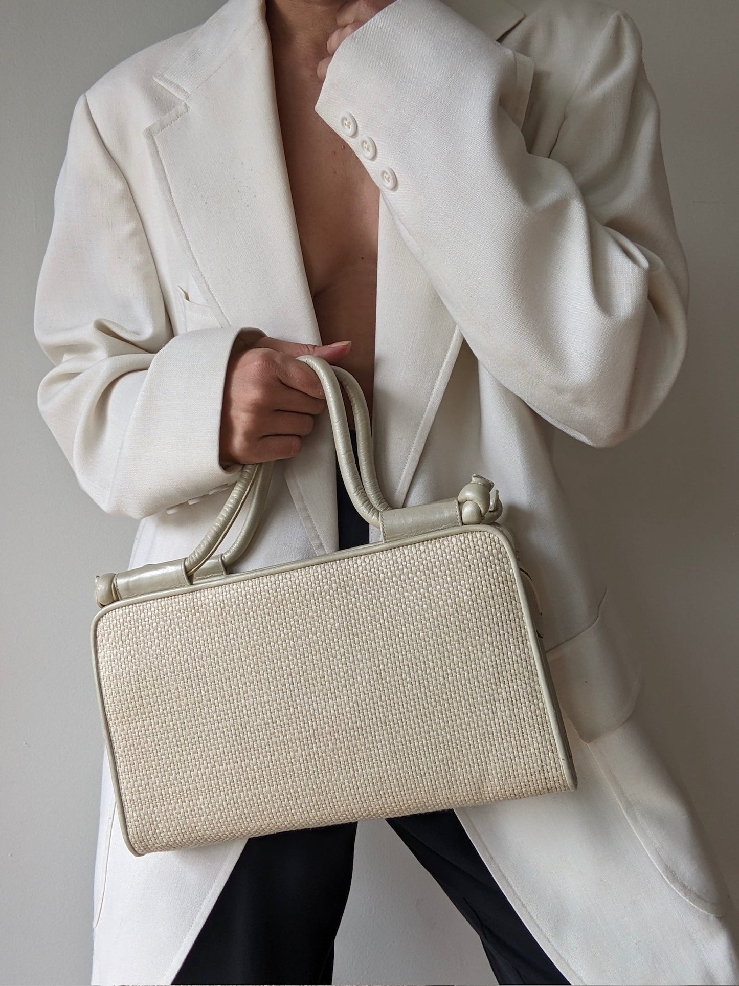 Vintage Stuart Weitzman Woven Sculptural Handle Purse