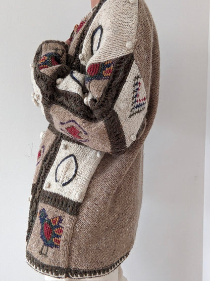 Sweetest Vintage Graphic Wool Cardigan