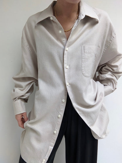 Vintage Sand Woven Cotton Shirt