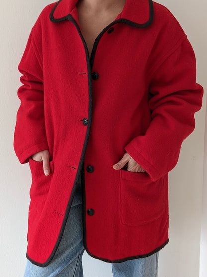 Vintage Woolrich Chili Red Wool Coat
