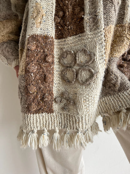 90s Handknit Patchwork Sweater