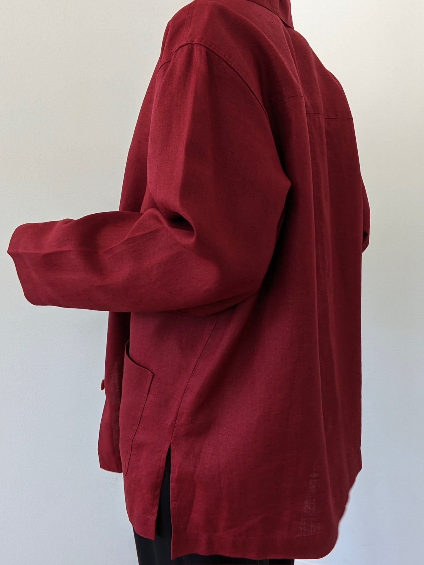 Vintage Wine Linen Chore Jacket