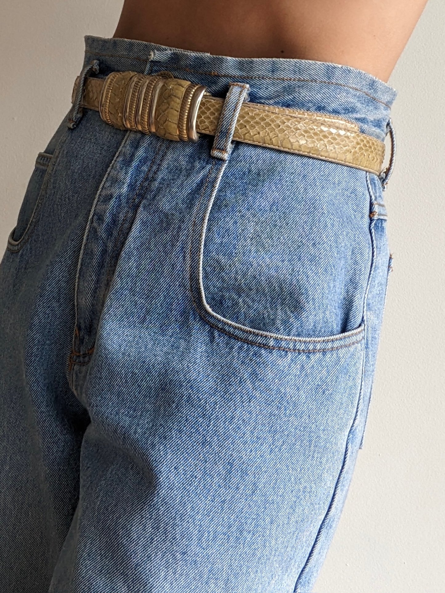 Statement Vintage Honey Snakeskin Belt