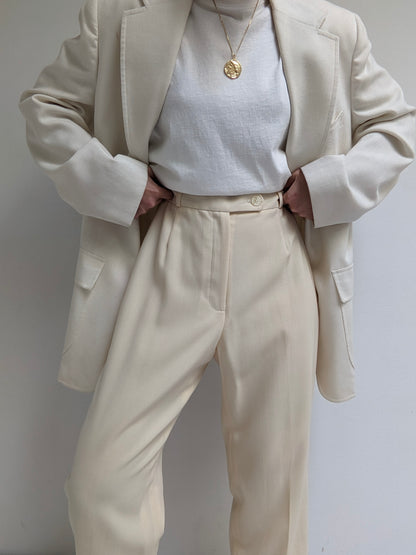 Vintage Buttercream Wool Trousers