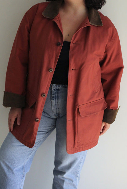 Vintage Brick Cotton Chore Coat
