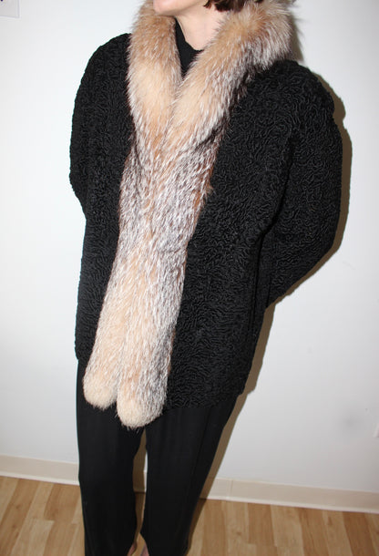 Stunning Vintage Fur-Trimmed Persian Lamb Coat