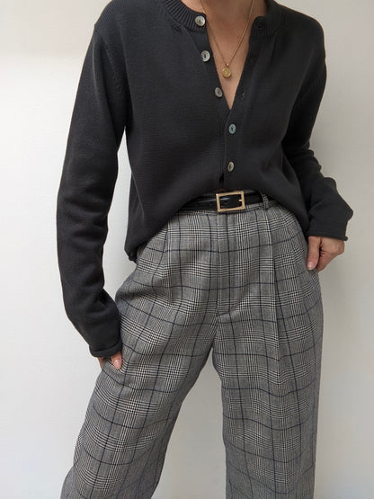 Vintage Plaid Wool Trousers