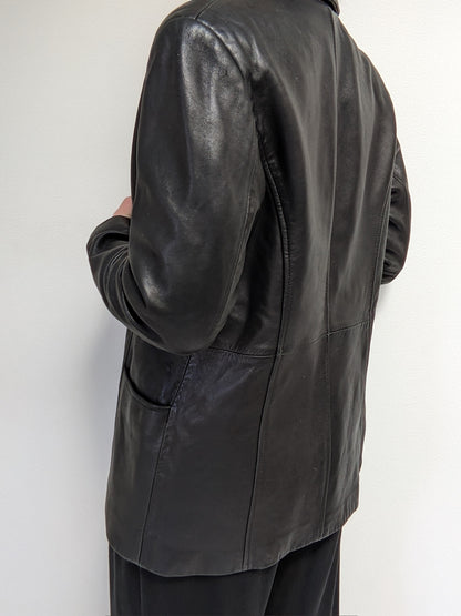 Classic Vintage Faded Black Leather Jacket