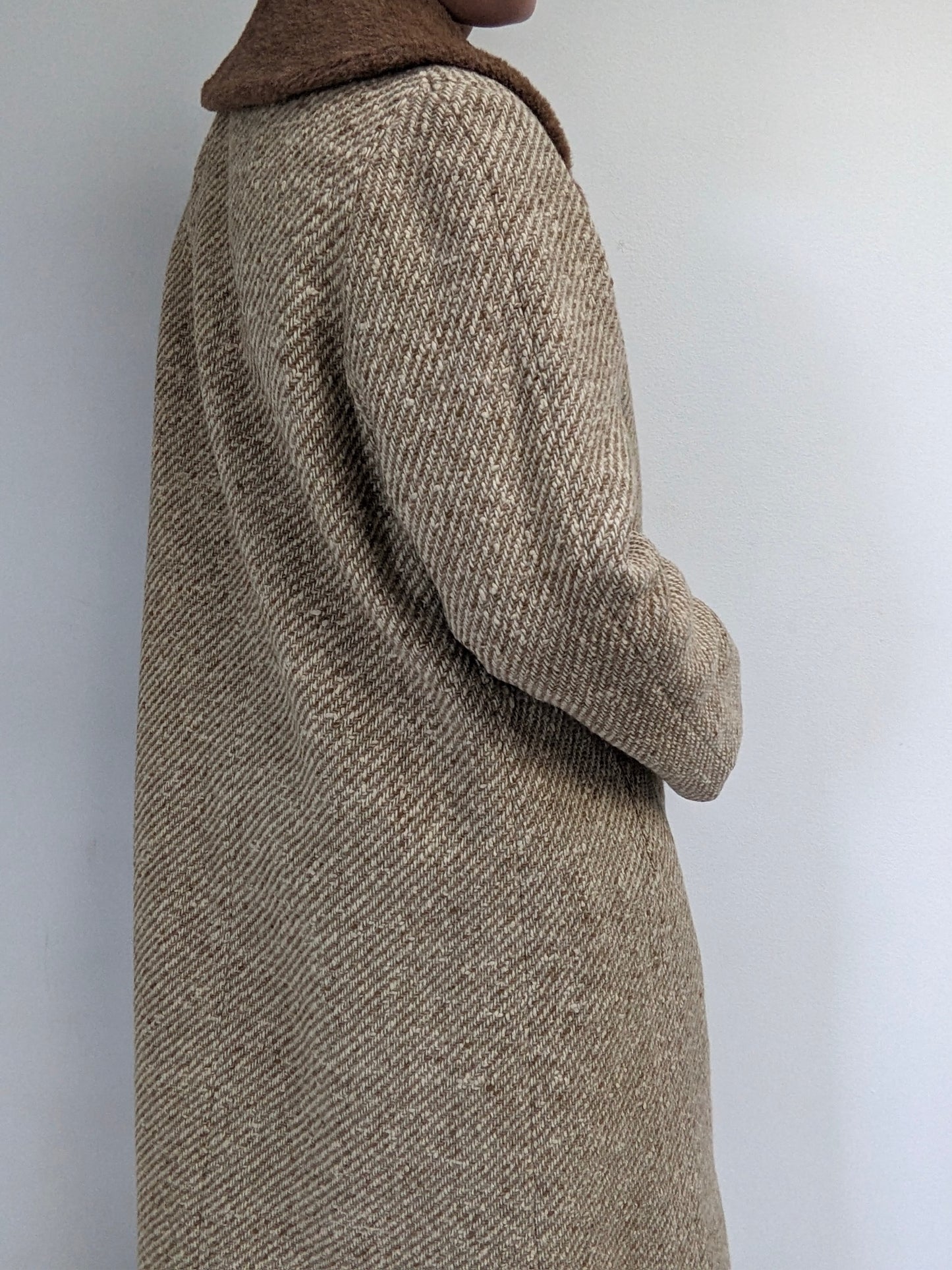 Amazing Vintage Almond Tweed Wool Coat
