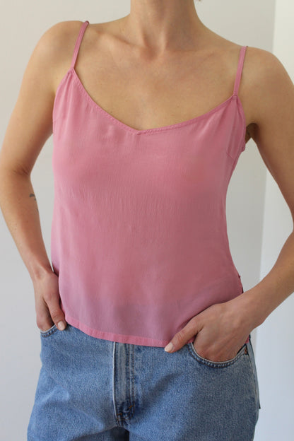 Blush Silk Slip Tank