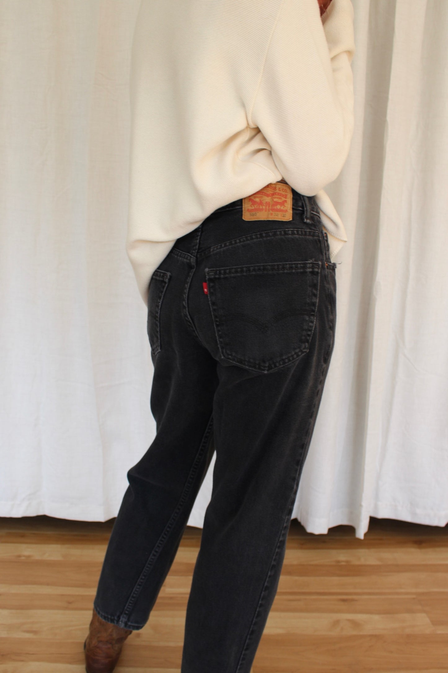 Vintage Levi's 550 Ultra-Faded Black Denim