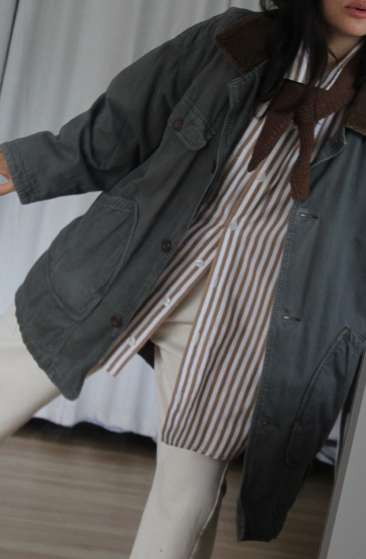 Vintage Faded Topiary Chore Coat