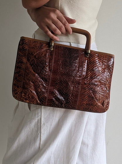 Amazing Vintage Snakeskin Chain Purse