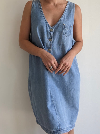 90s Sleeveless Denim Dress