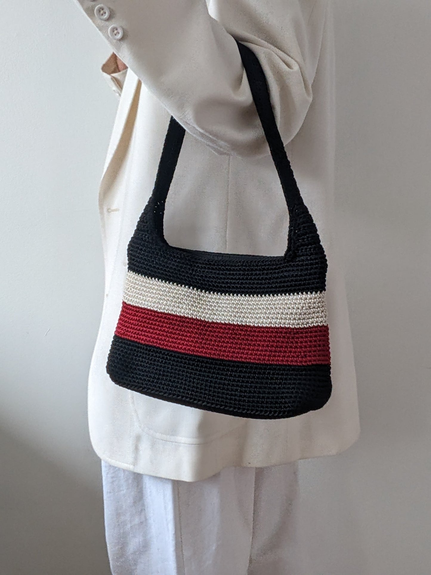 Vintage The Sak Striped Crochet Purse
