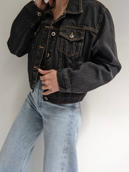 Favorite Vintage Faded Black Denim Jacket