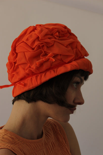 Vintage 1960s Citrus Chiffon Hat