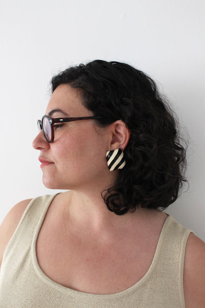 Statement Vintage Striped Square Earrings