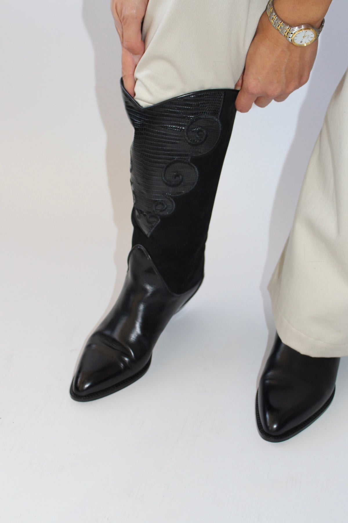 Incredible Vintage Via Spiga Onyx Western Boots
