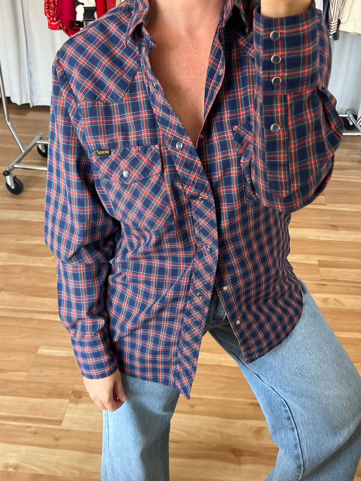 Vintage Western Wear Plaid Snap Shirt