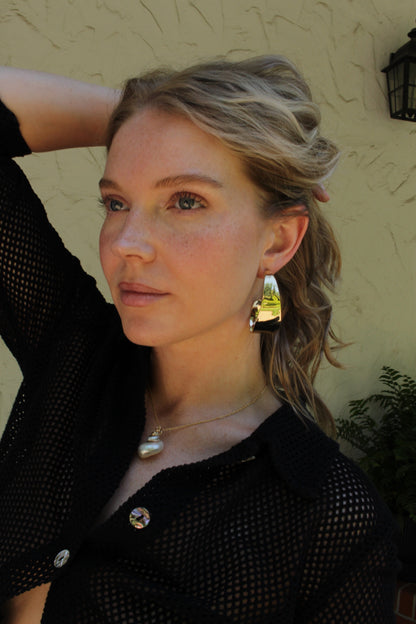 Statement Vintage Gold Hammered Hoop Earrings