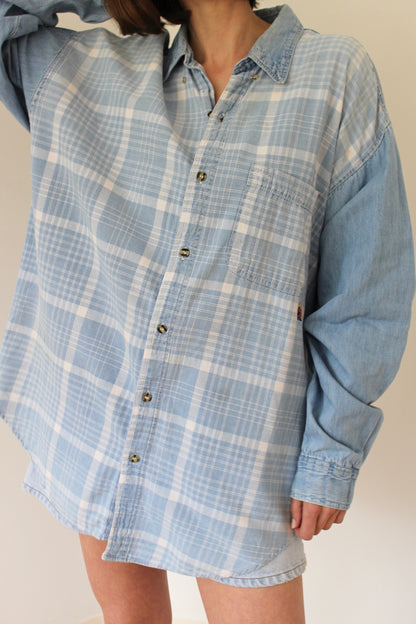 Vintage Plaid Denim Shirt