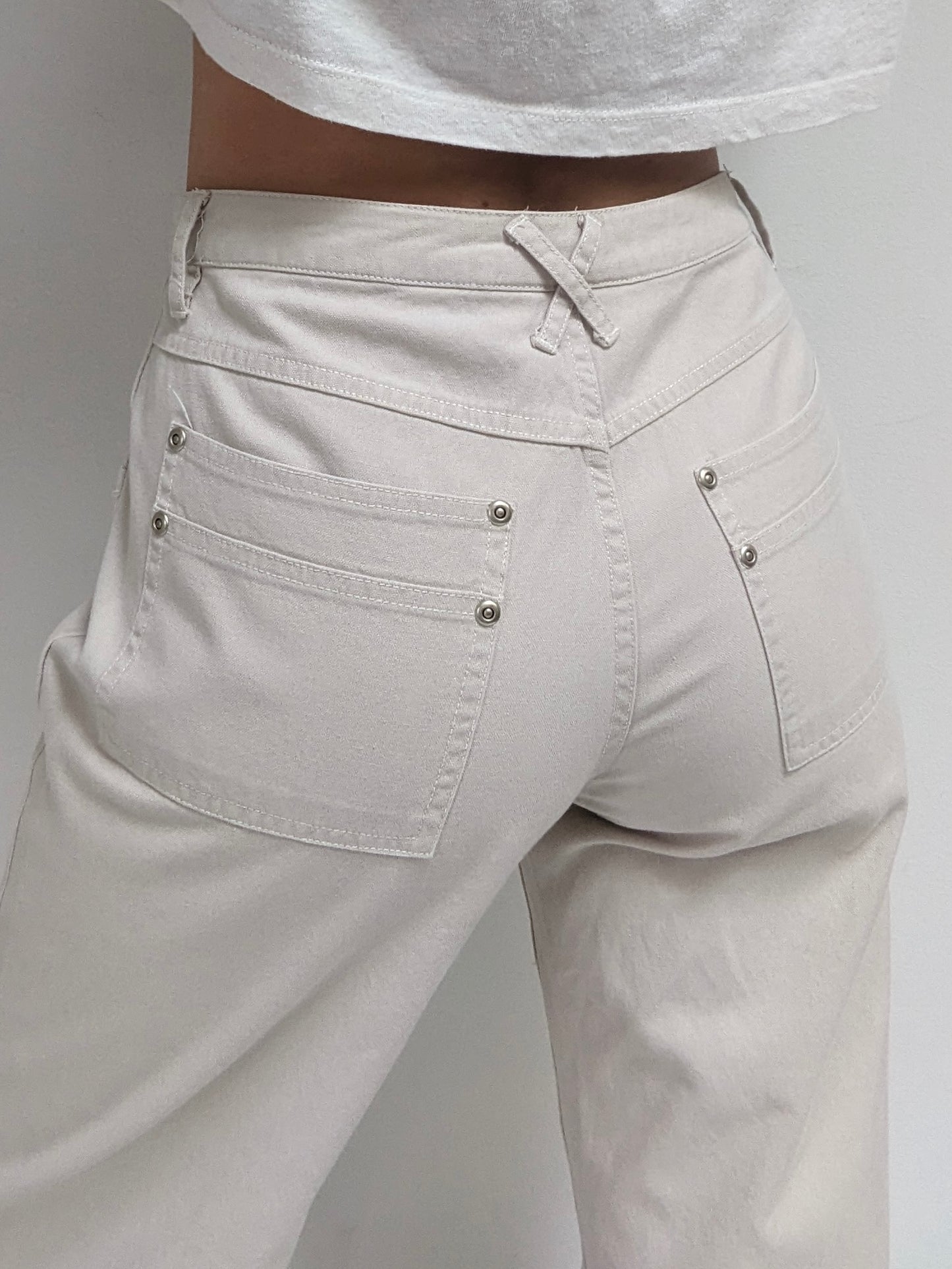 90s Khaki Cotton Wide Leg Pant