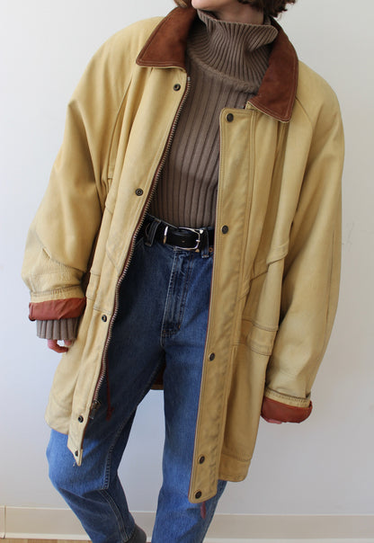 Incredible Vintage Two-Toned Leather Chore Coat