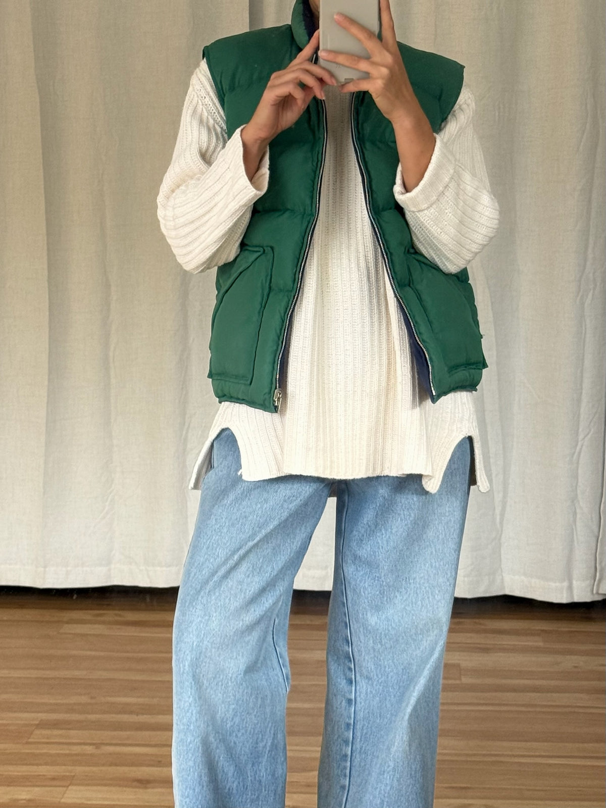 Vintage Reversible Down Puffer Vest