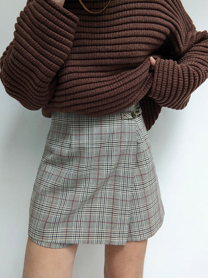 90s Plaid Mini Skort