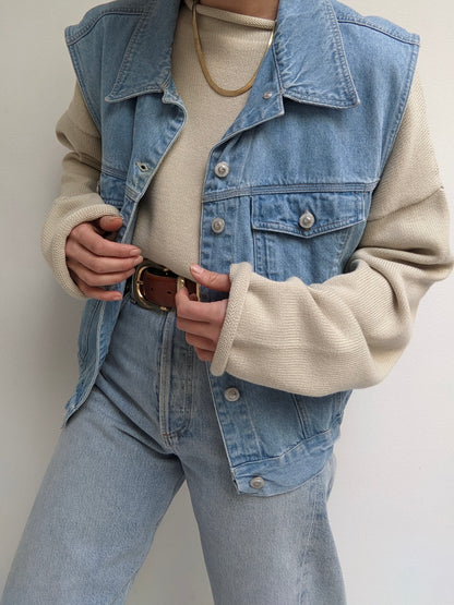 Vintage Blue Denim Vest