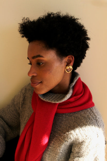 Vintage Gold-Framed Faceted Gem Earrings